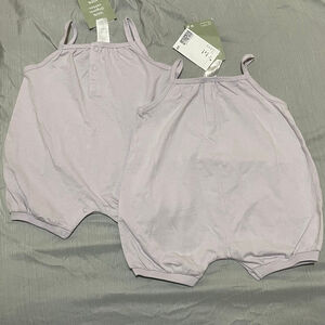 Twin girls H&M Lavender rompers 3 Months
